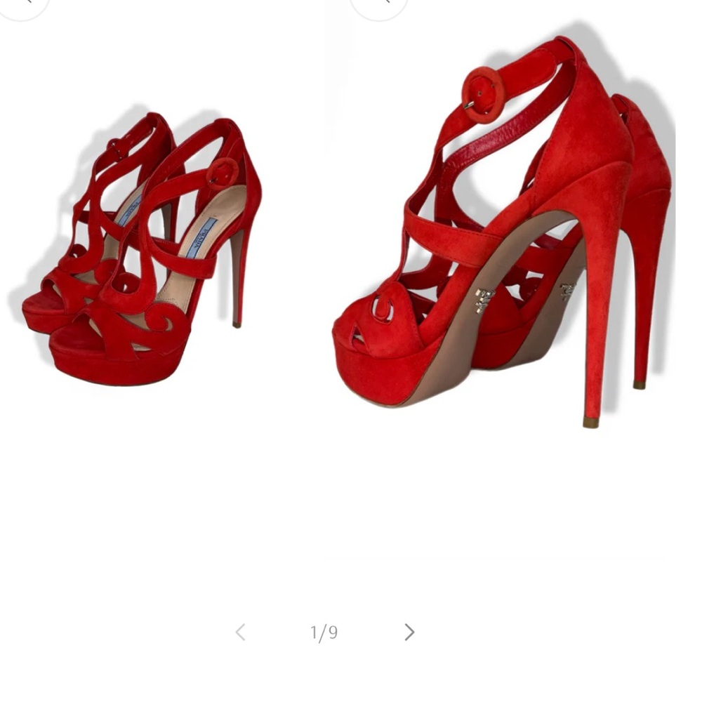 Prada Red Orange Women's Heels